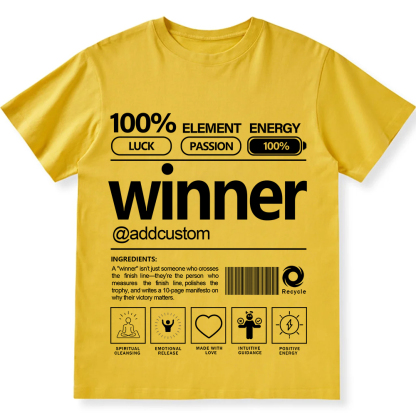 Addcustom Winner Personalized Custom Unisex Fit Cotton T-Shirt wearishow