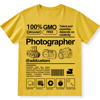 Addcustom  Photographer Personalized Custom Unisex Fit Cotton T-Shirt wearishow
