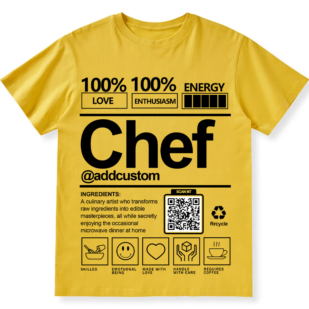 Addcustom Chef QR Code Personalized Custom Unisex Fit Cotton T-Shirt wearishow