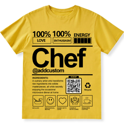 Addcustom Chef QR Code Personalized Custom Unisex Fit Cotton T-Shirt wearishow