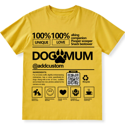 Dog Mum  Addcustom QR Code Name Unisex Fit Cotton T-Shirt wearishow