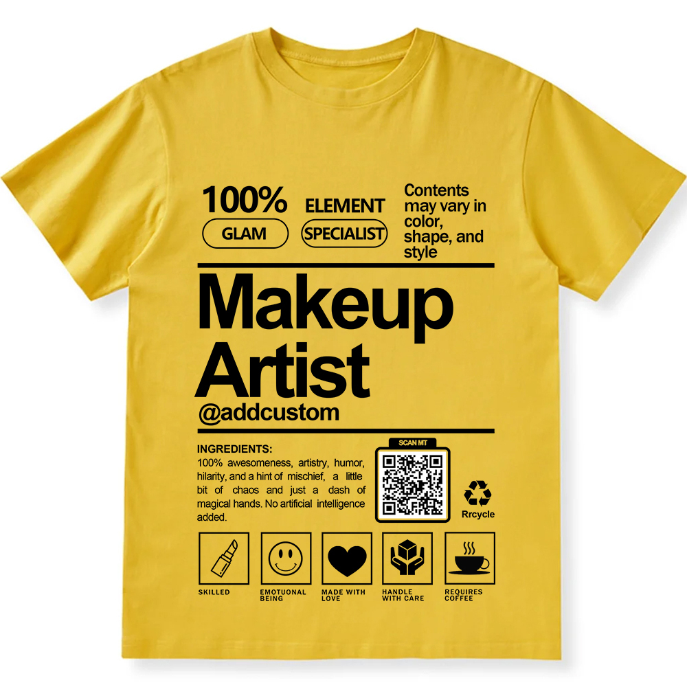 Makeup Artist  Addcustom QR Code Unisex Fit Cotton T-Shirt wearishow