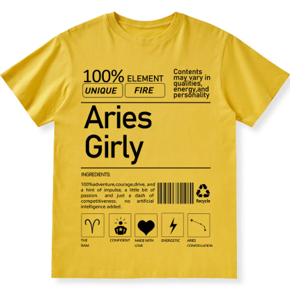Aries Girly Unisex Fit Cotton T-Shirt wearishow