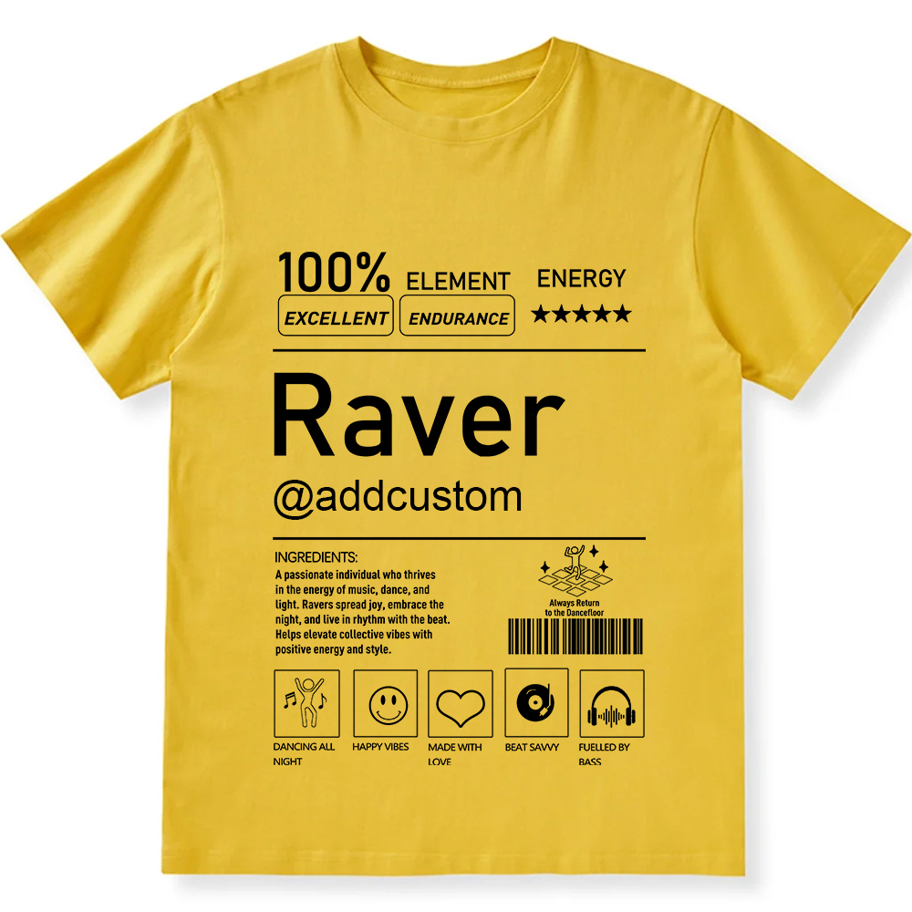 Raver Custom Unisex Fit Cotton T-Shirt wearishow