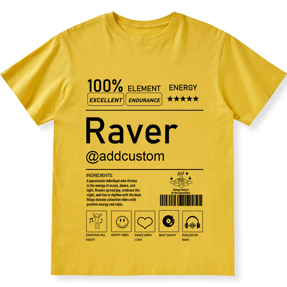 Raver Custom Unisex Fit Cotton T-Shirt wearishow