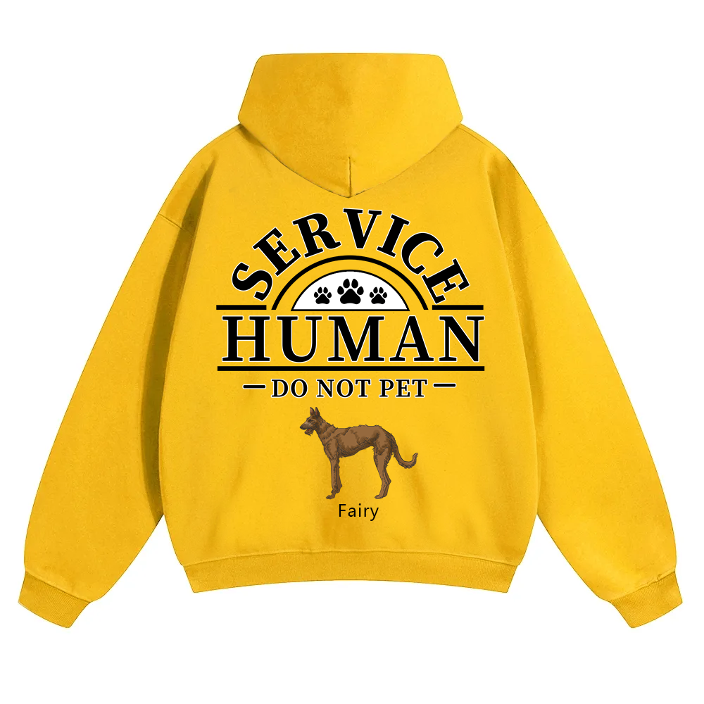 Service Human, Do Not Pet 2 - Personalized Custom Unisex Soild Color Hoodies wearishow