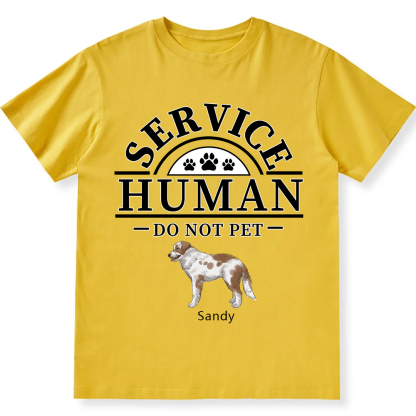 Service Human, Do Not Pet 2 - Personalized Custom Unisex Fit Cotton T-Shirt wearishow