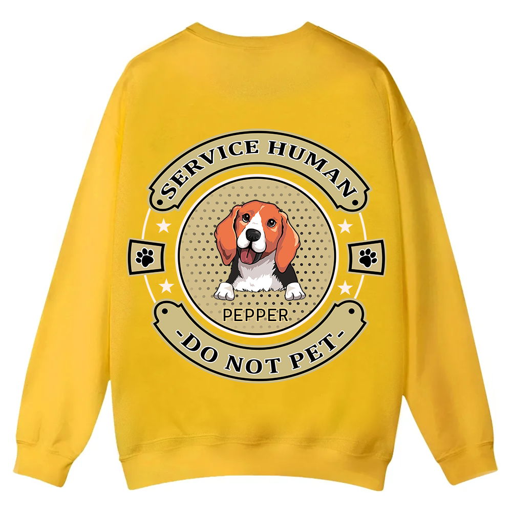 Service Human, Do Not Pet 14 - Personalized Custom Unisex Casual Crewneck Sweatshirt wearishow