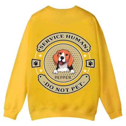 Service Human, Do Not Pet 14 - Personalized Custom Unisex Casual Crewneck Sweatshirt wearishow