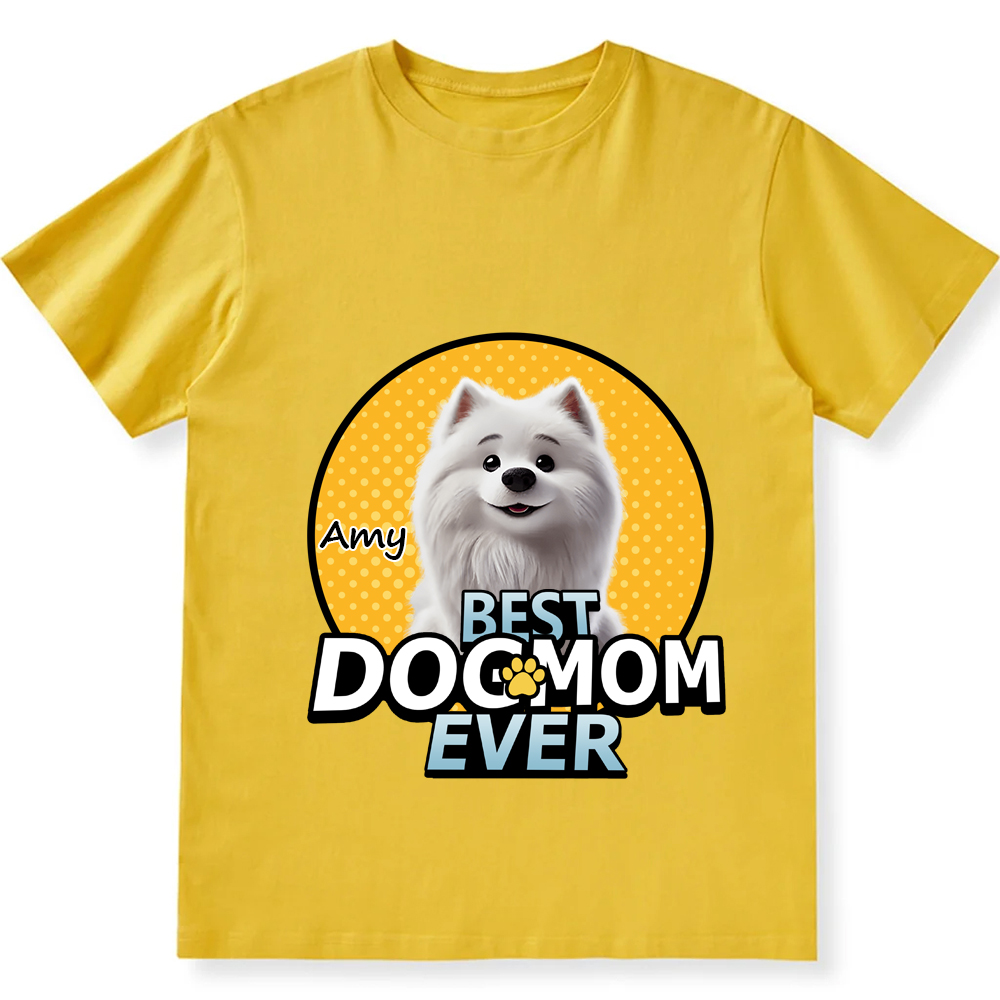 Best Dog Mom For Furry Kid- Personalized Custom Unisex Fit Cotton T-Shirt wearishow