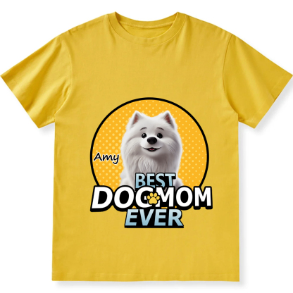 Best Dog Mom For Furry Kid- Personalized Custom Unisex Fit Cotton T-Shirt wearishow
