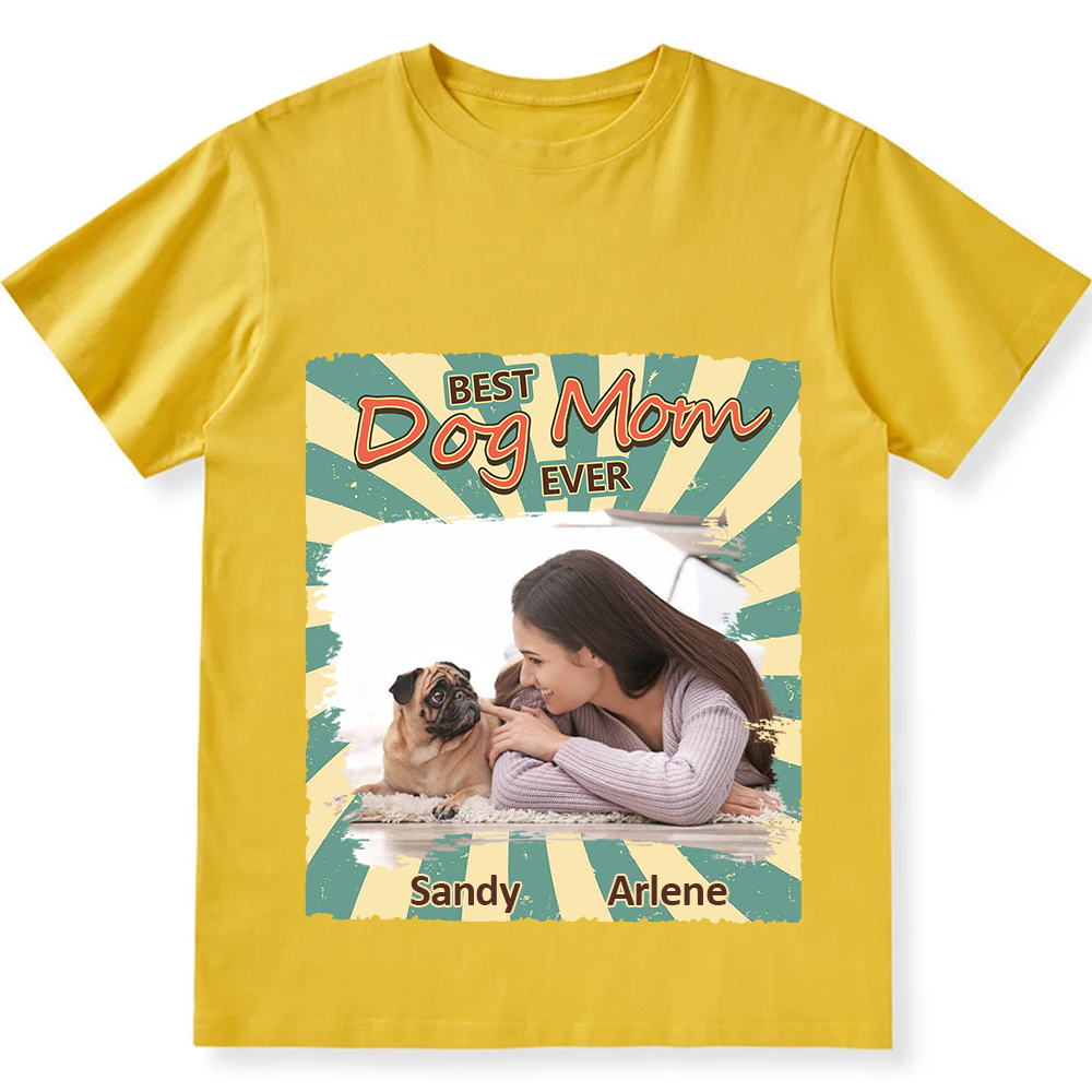 Retro Funny Dog Shirt Photo- Personalized Custom Unisex Fit Cotton T-Shirt wearishow