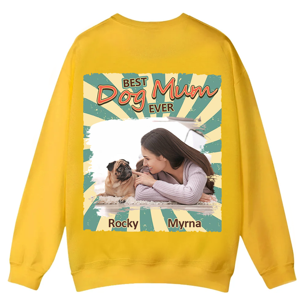 Retro Funny Dog Shirt Photo - Personalized Custom Unisex Casual Crewneck Sweatshirt wearishow