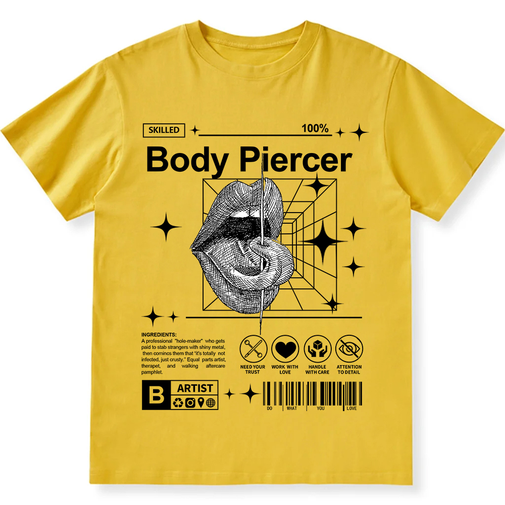 Body Piercer Casual Unisex Fit Cotton T-Shirt wearishow