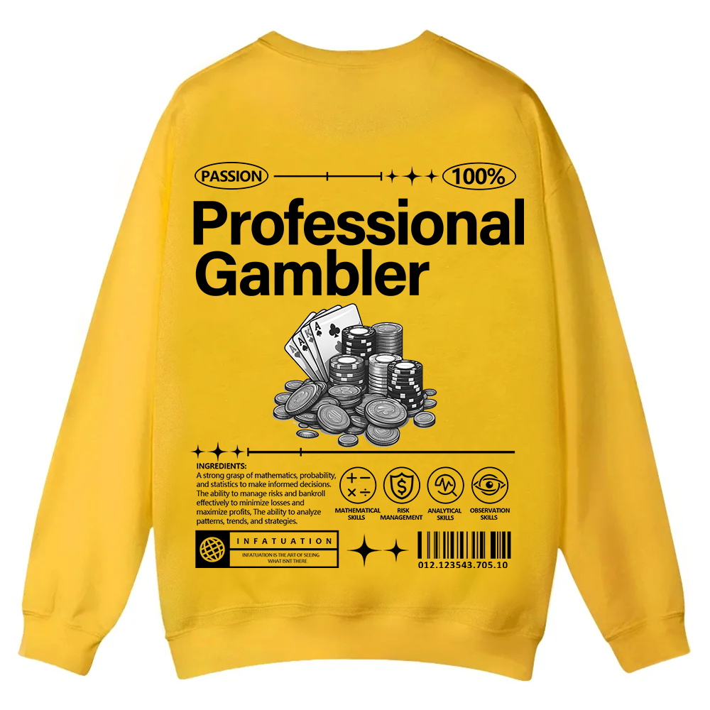 Professional Gambler Casual Crewneck Sweatshirt wearishow