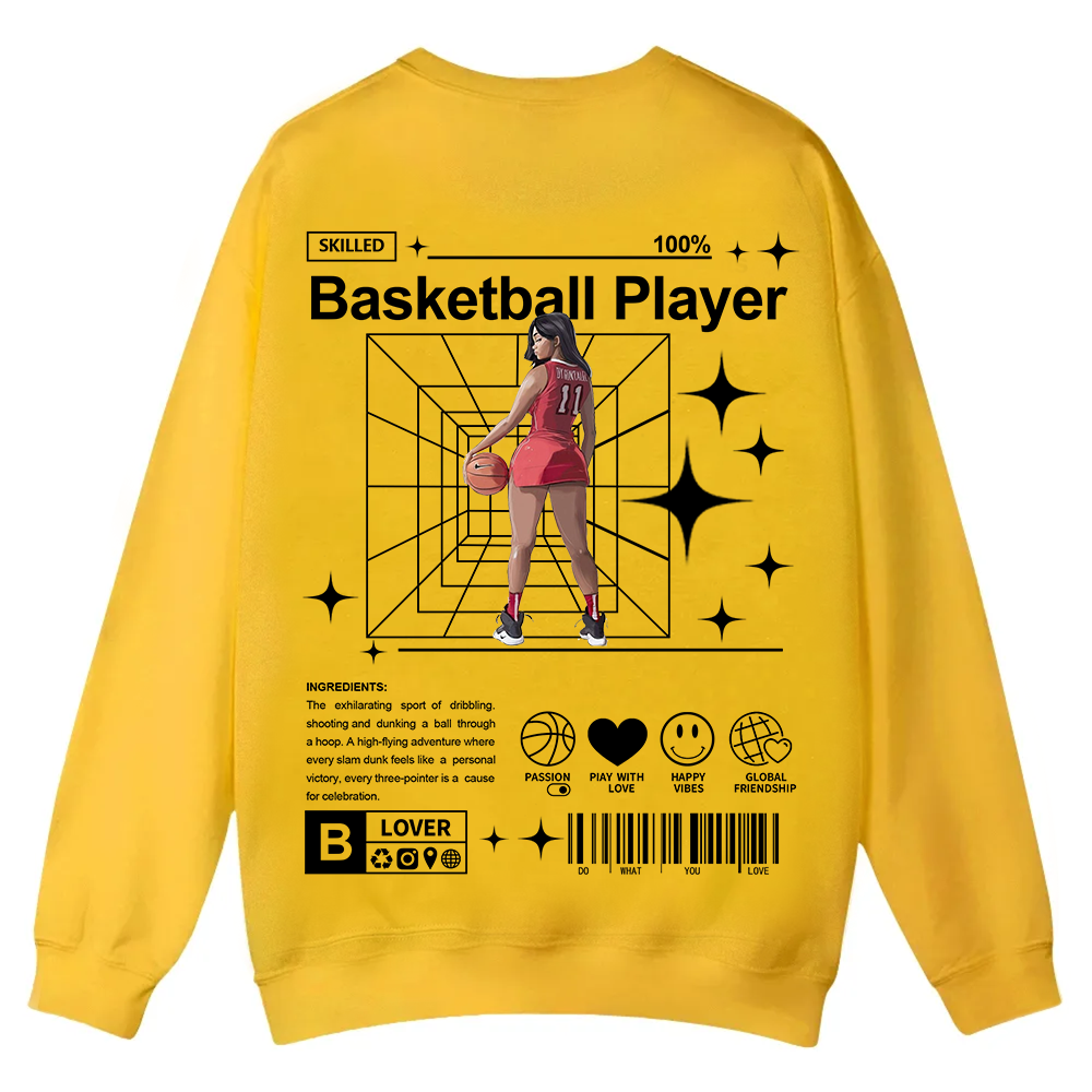 Basketball Player Casual Crewneck Sweatshirt wearishow