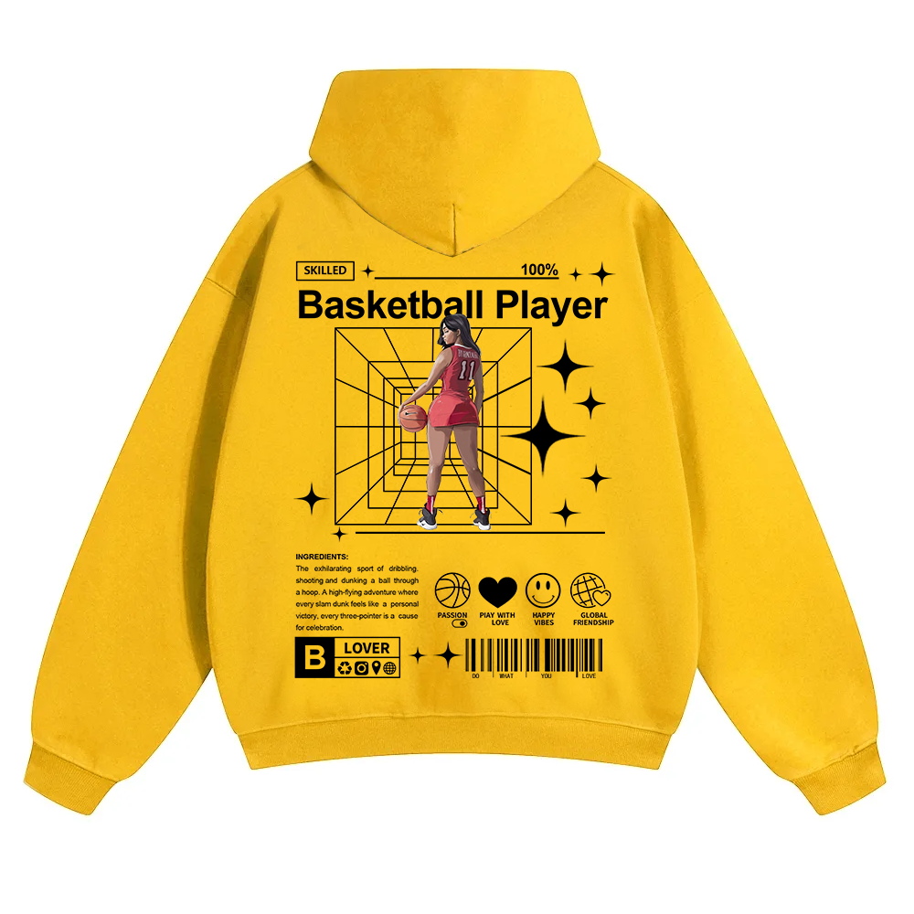 Basketball Player Unisex Solid Color Hoodie wearishow