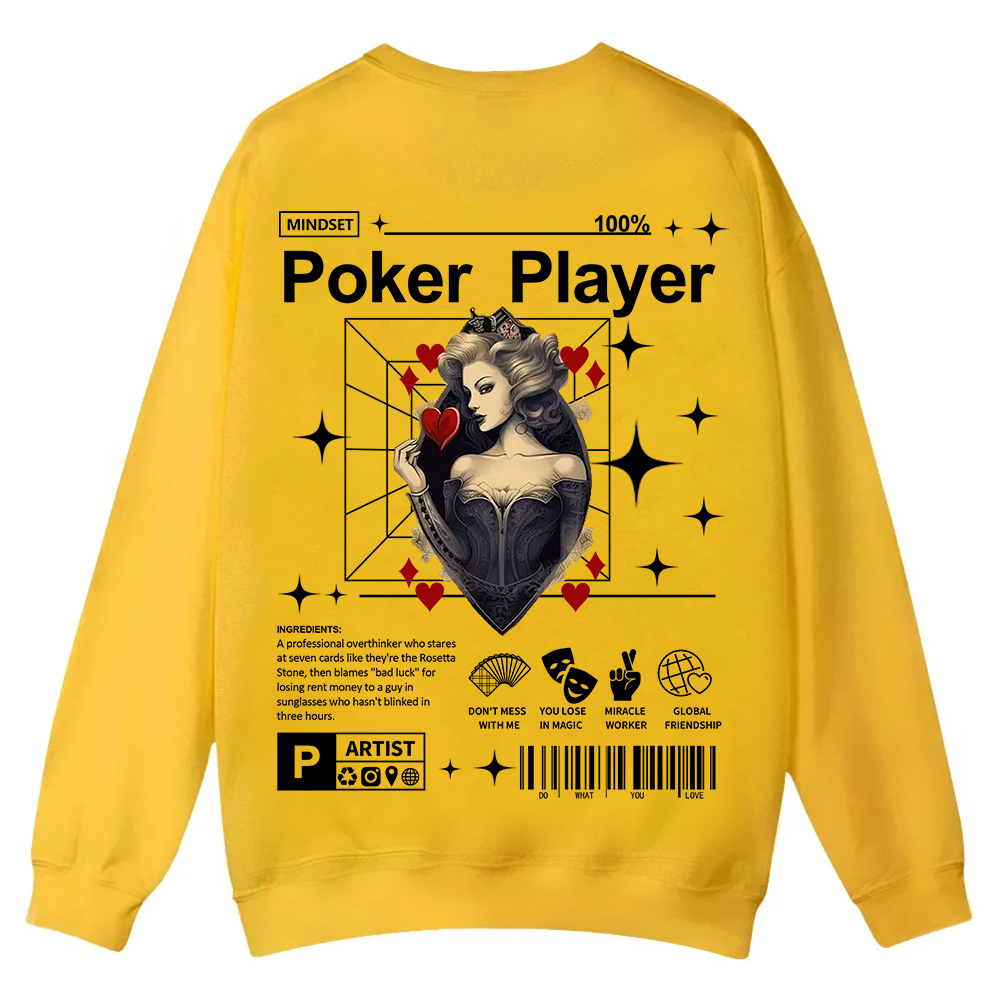 Poker Player Casual Crewneck Sweatshirt wearishow