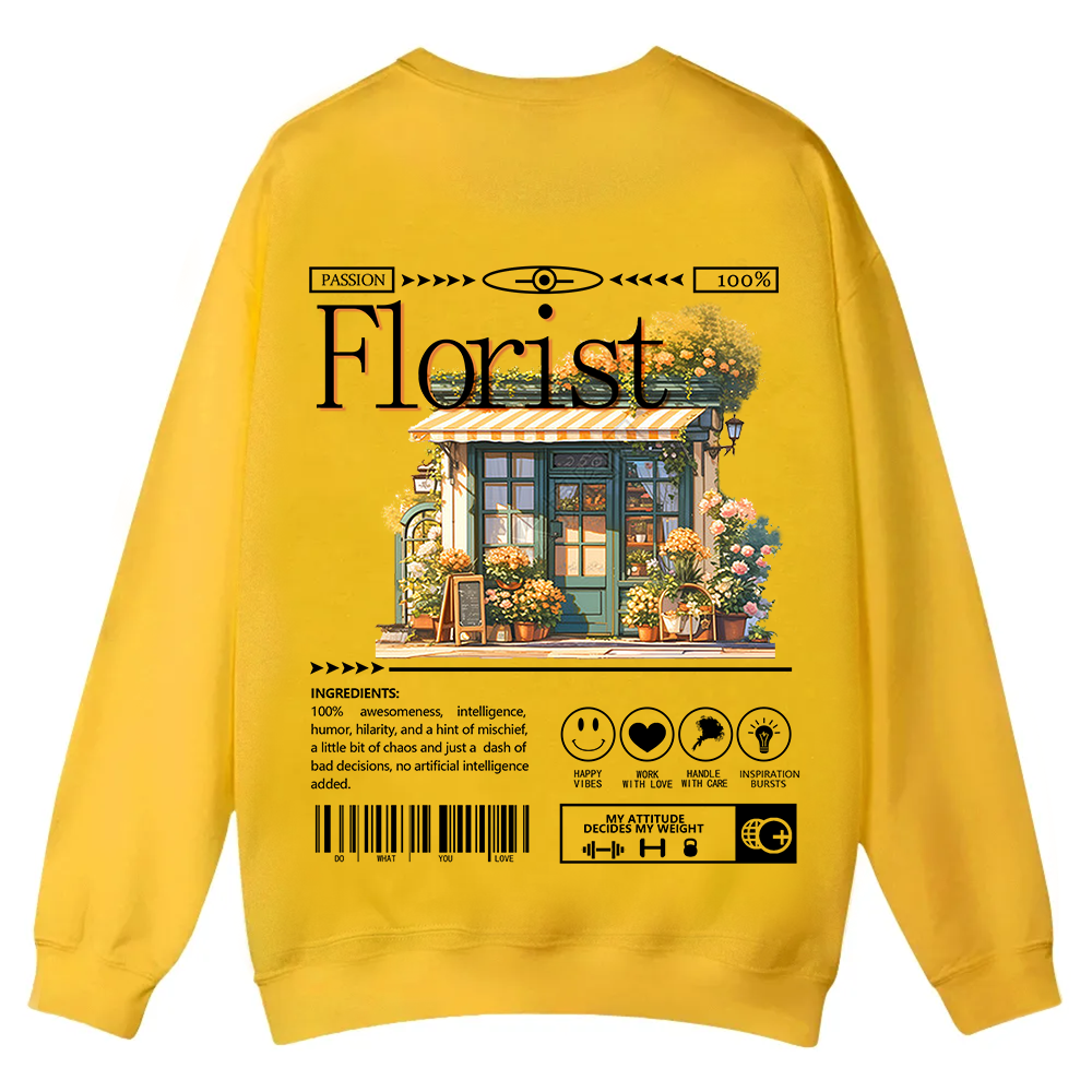 Florist Casual Crewneck Sweatshirt wearishow