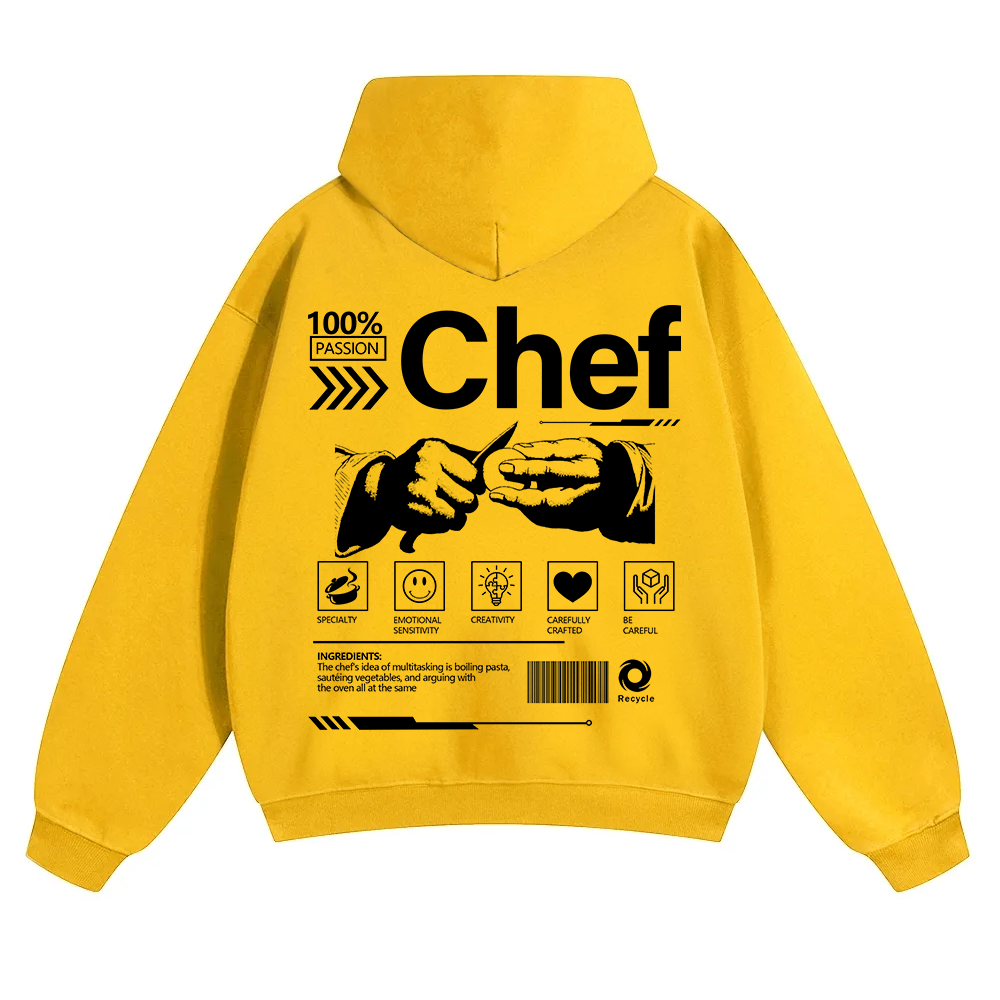 Chef Unisex Solid Color Hoodie wearishow