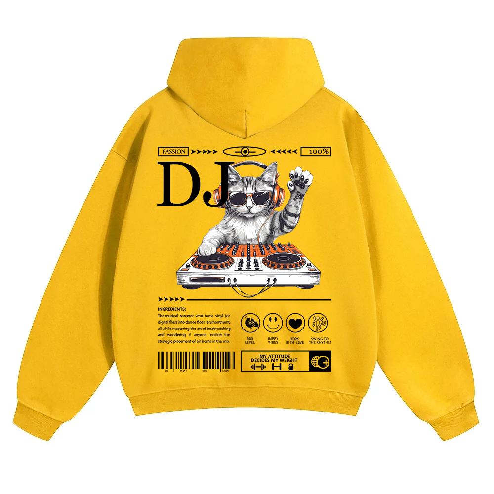 DJ Unisex Solid Color Hoodie wearishow