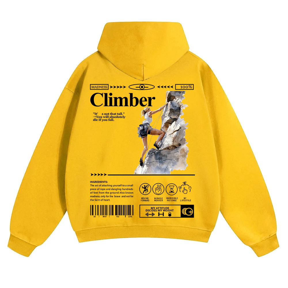 Climber Unisex Solid Color Hoodie wearishow