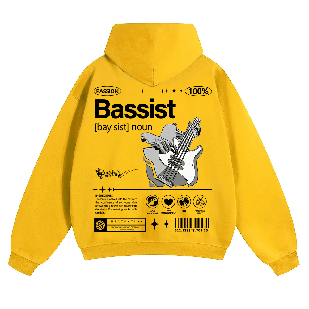 Bassist Unisex Solid Color Hoodie wearishow