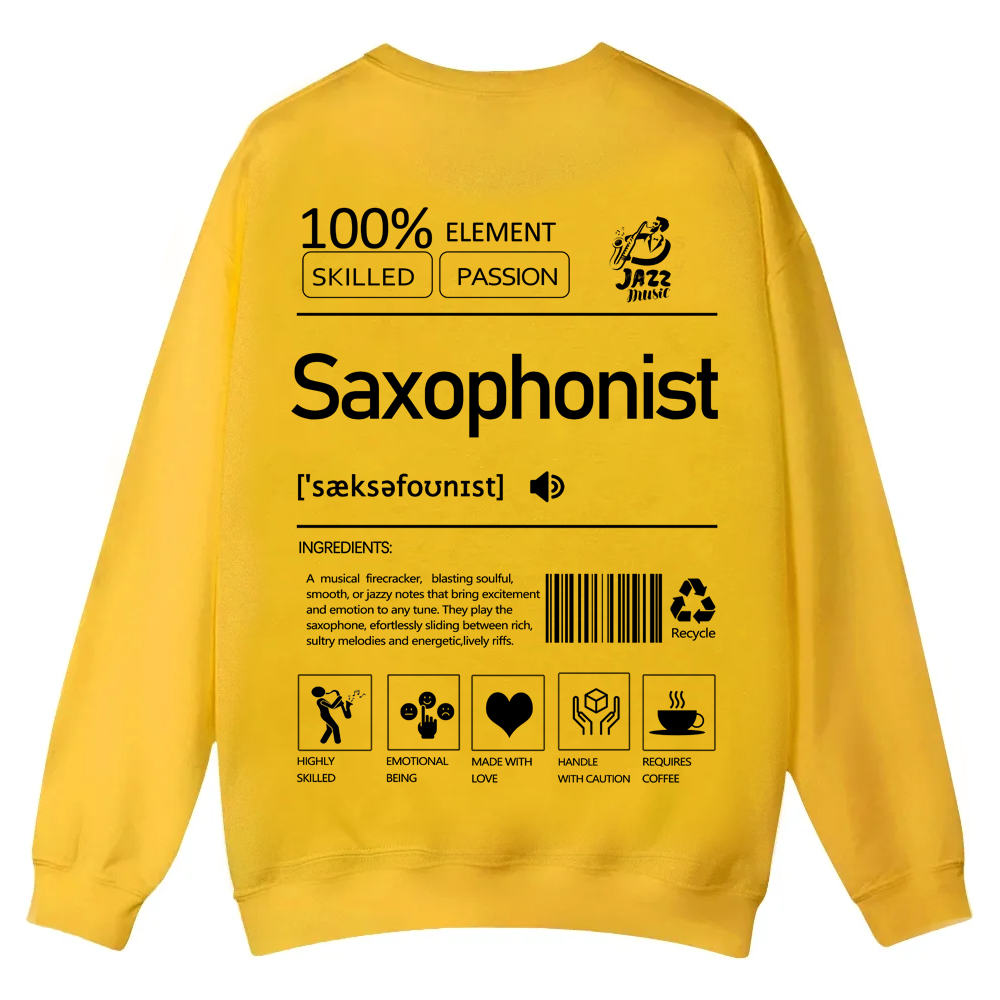 Saxophonist Unisex  Casual Crewneck Sweatshirt wearishow