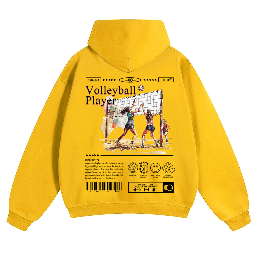 Volleyball Player Unisex Solid Color Hoodie wearishow
