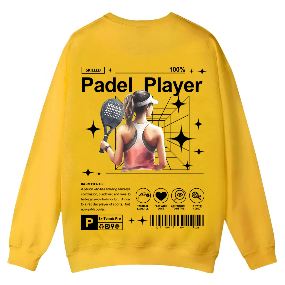 Padel Player Casual Crewneck Sweatshirt wearishow