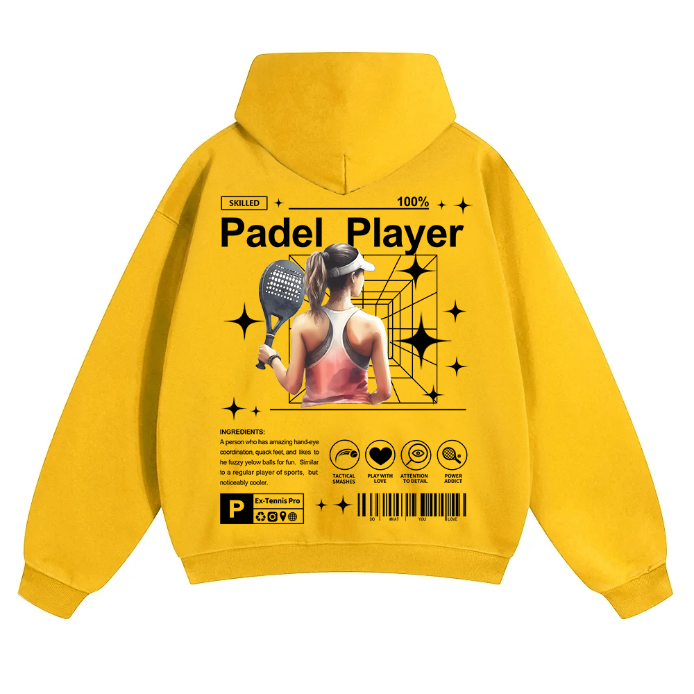 Padel Player Unisex Solid Color Hoodie wearishow
