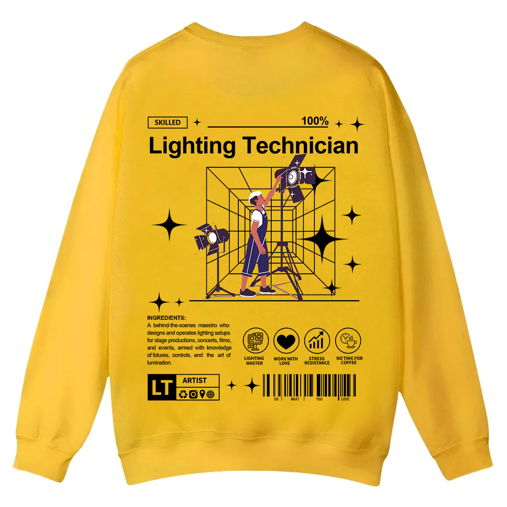 Lighting Technician Casual Crewneck Sweatshirt wearishow