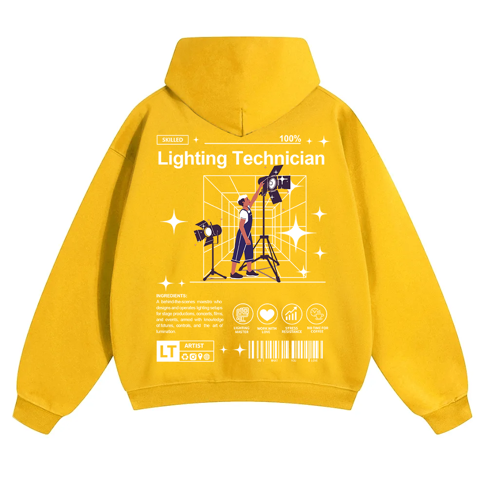 Lighting Technician Unisex Solid Color Hoodie wearishow