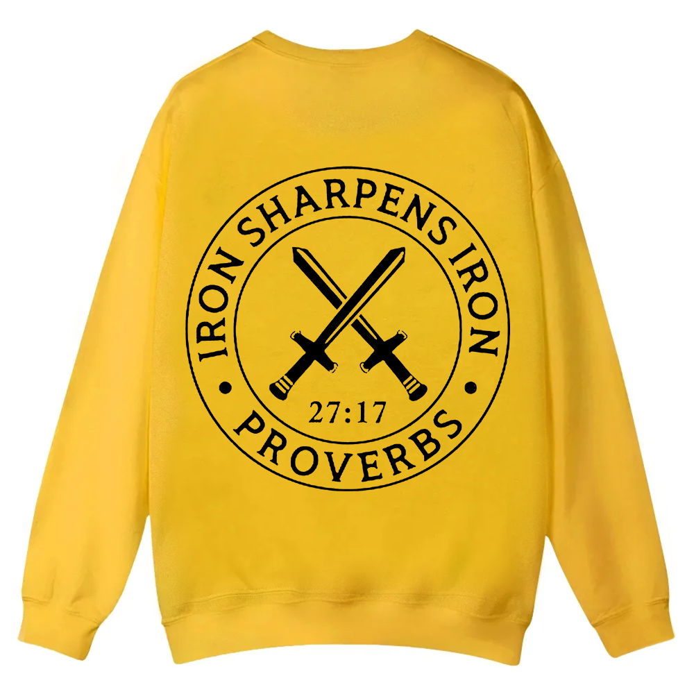 Iron Sharpens Iron PRVOERBS 27:17 Christian Casual Crewneck Sweatshirt wearishow