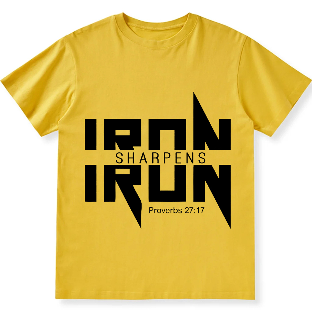 Iron Sharpens Iron Christian Unisex Fit Cotton T-Shirt wearishow