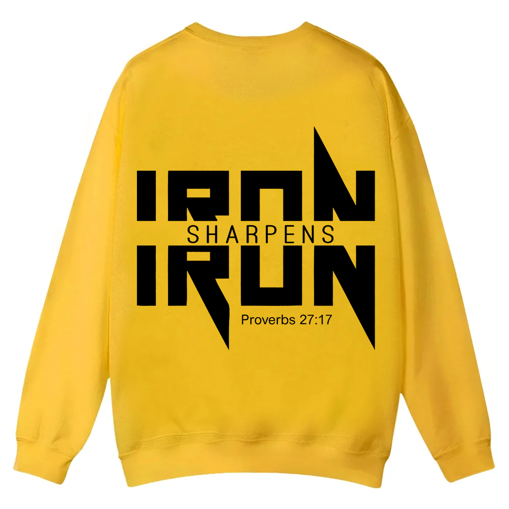 Iron Sharpens Iron Christian Casual Crewneck Sweatshirt wearishow
