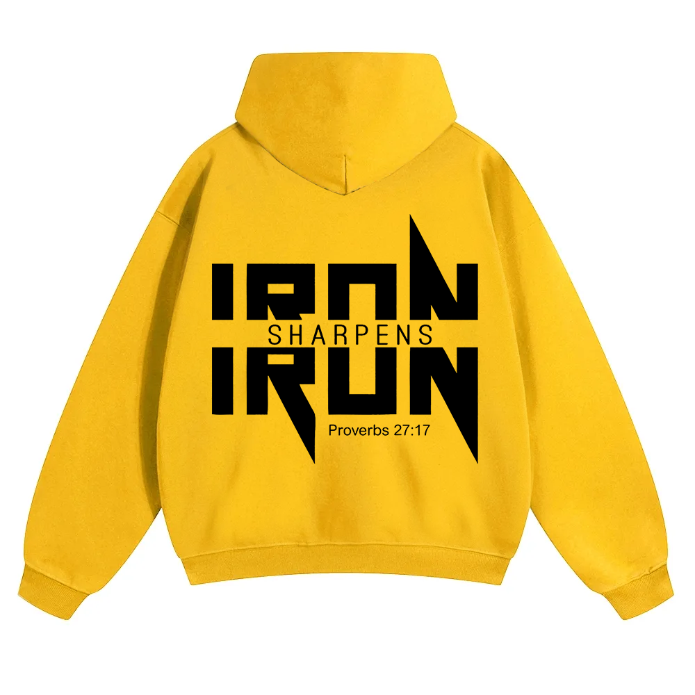 Iron Sharpens Iron Christian Unisex Solid Color Hoodie wearishow