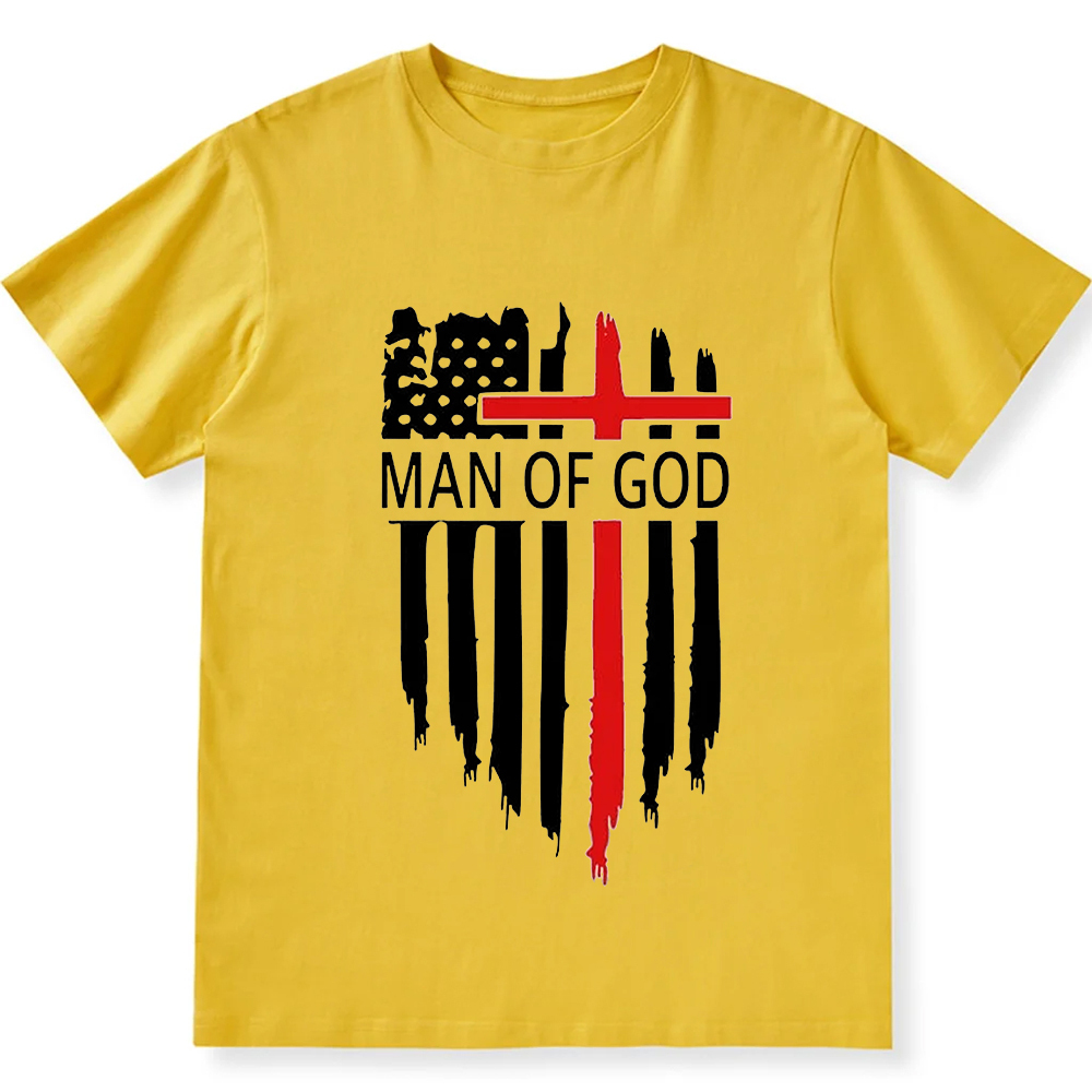 Man Of God Chrsitian Unisex Fit Cotton T-Shirt wearishow