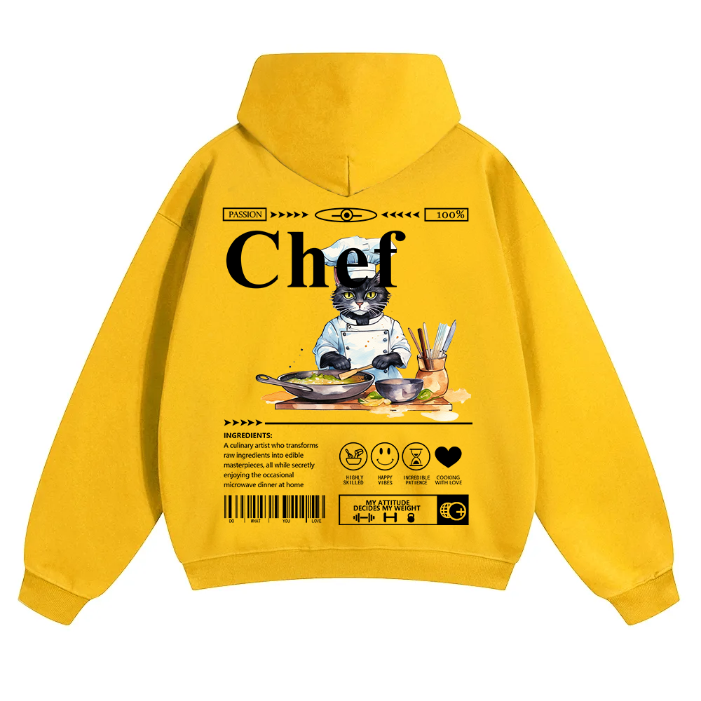 Chef Unisex Solid Color Hoodie wearishow