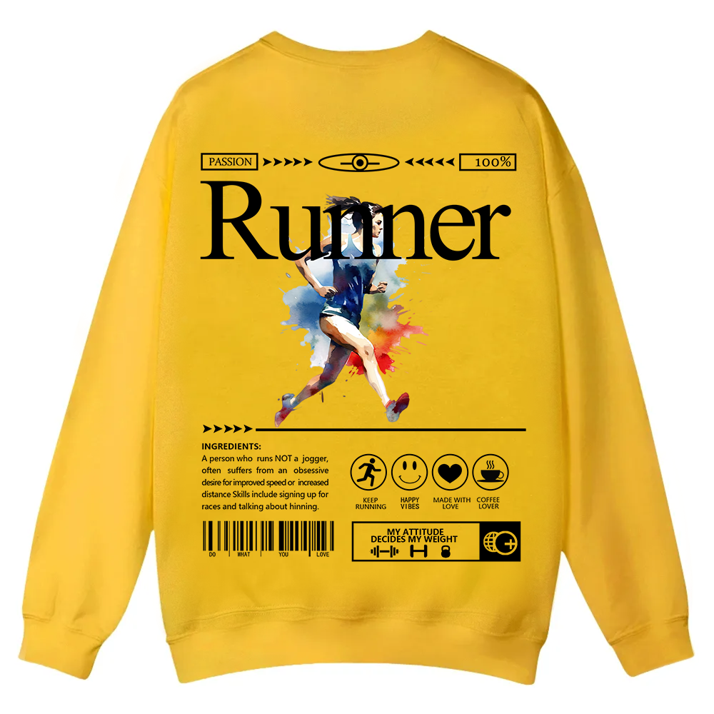 Runner Casual Crewneck Sweatshirt wearishow