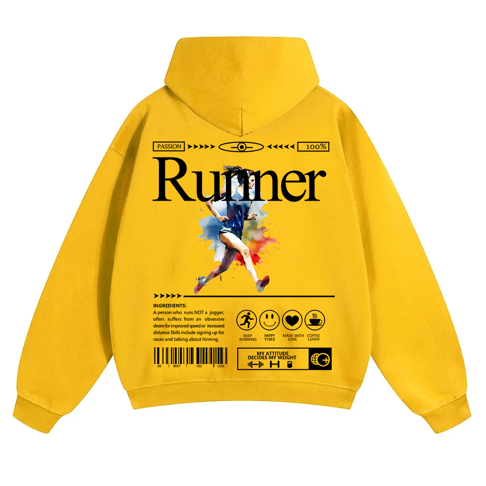 Runner Unisex Solid Color Hoodie wearishow