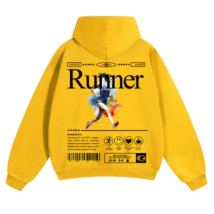 Runner Unisex Solid Color Hoodie wearishow