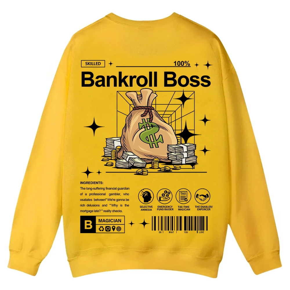 Bankroll Boss Casual Crewneck Sweatshirt wearishow