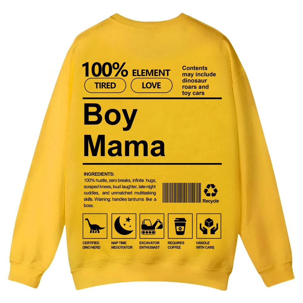 Boy Mama Casual Crewneck Sweatshirt wearishow