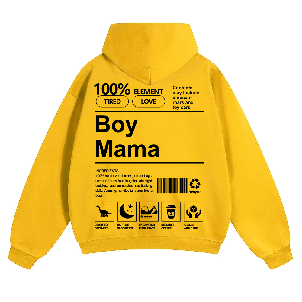 Boy Mama Unisex Solid Color Hoodie wearishow