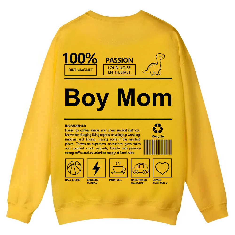 Boy Mom Casual Crewneck Sweatshirt wearishow