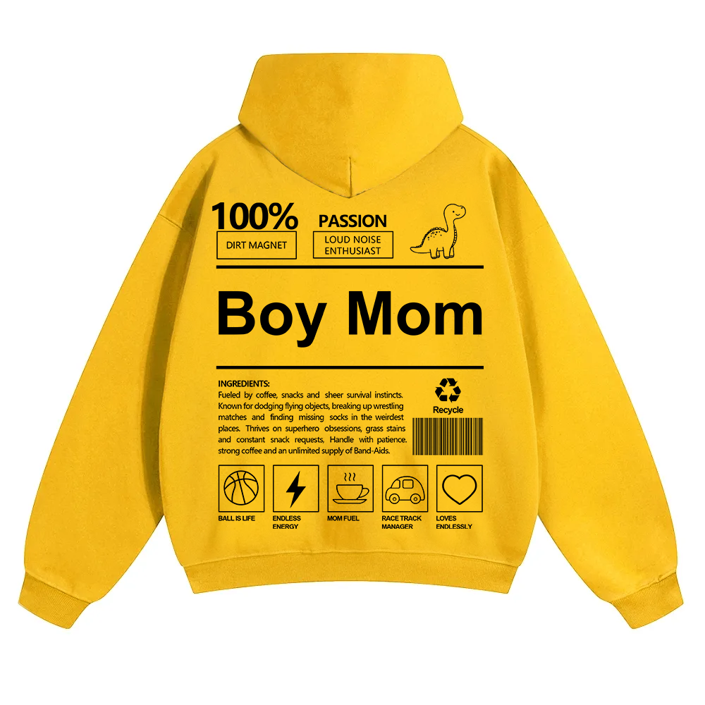 Boy Mom Unisex Solid Color Hoodie wearishow
