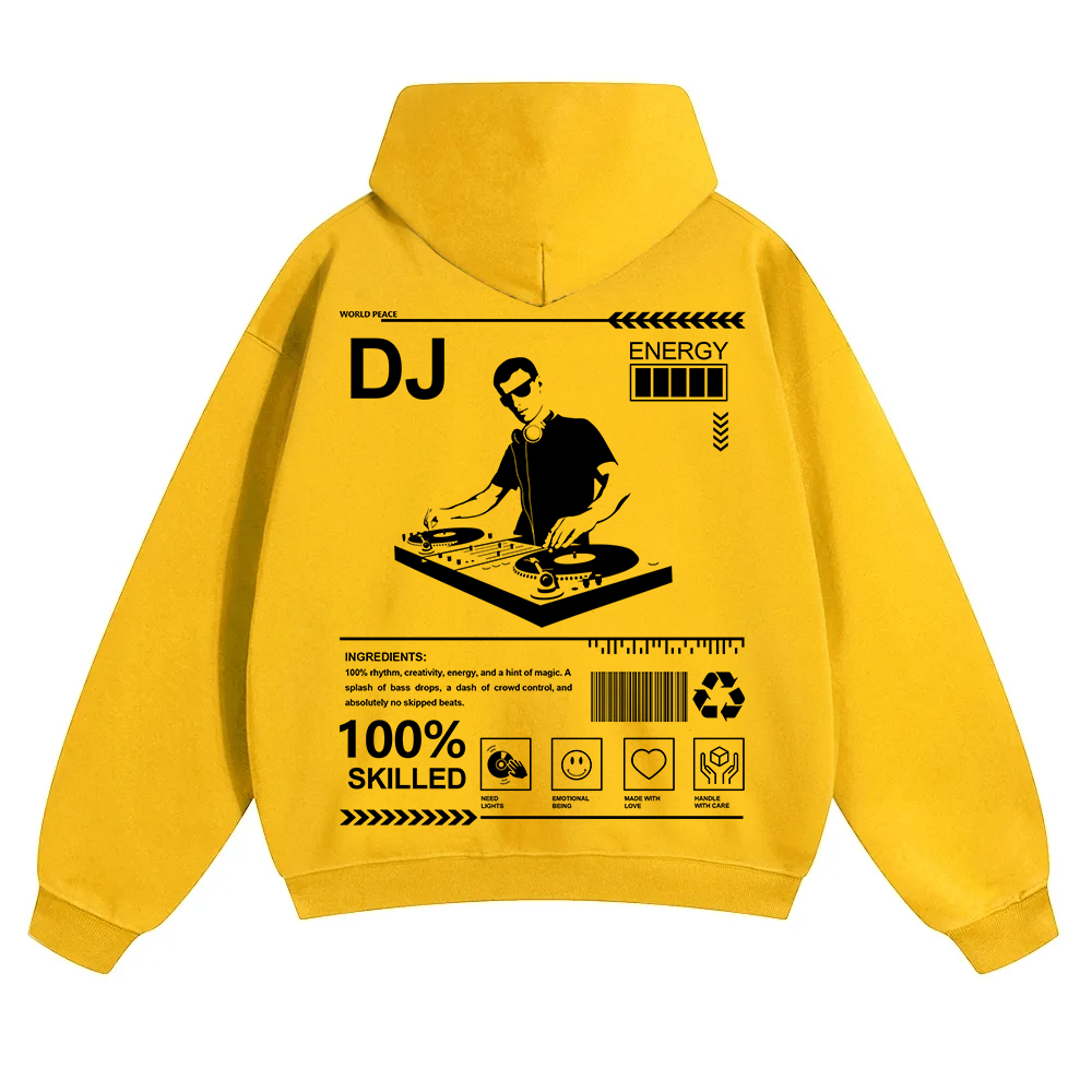 DJ Unisex Solid Color Hoodie wearishow