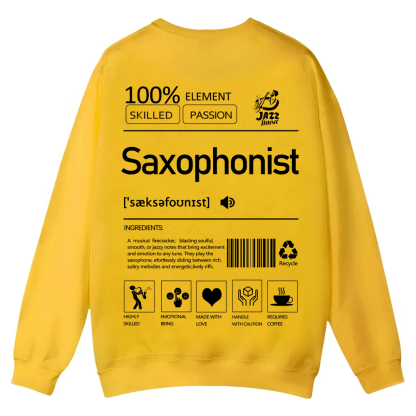 Saxophonist Unisex  Casual Crewneck Sweatshirt wearishow