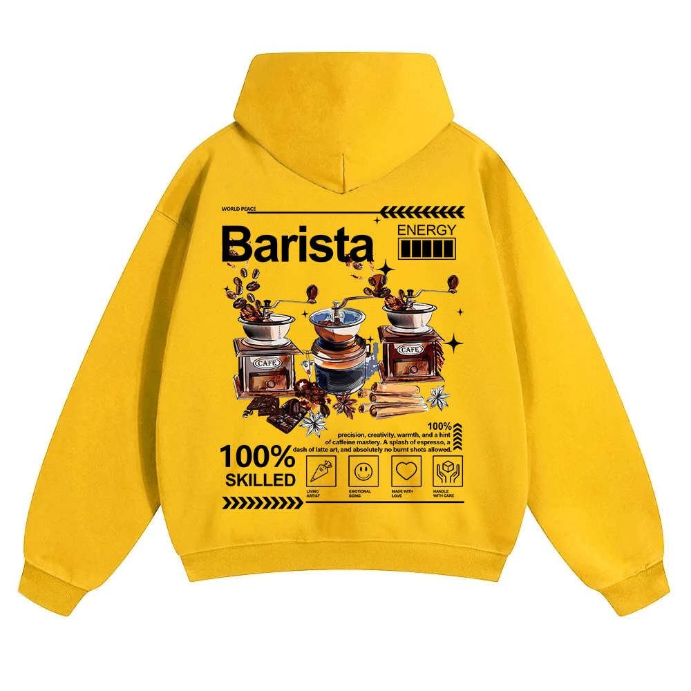 Barista Unisex Solid Color Hoodie wearishow